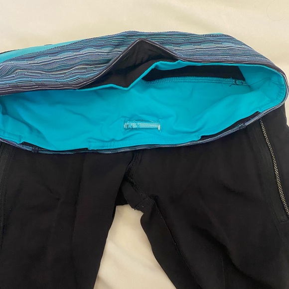 Teal/Blue and Black Lululemon Capris - Picture 6 of 6